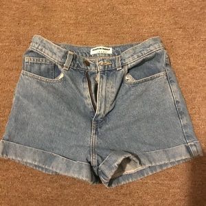 American Apparel Denim High-Waist Cuff Short